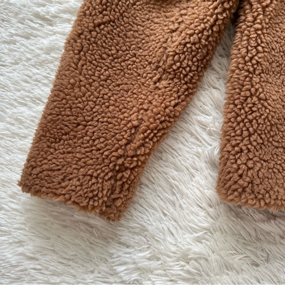 Abercrombie And Fitch Brown Sherpa Button Up Coat Size L - Picture 10 of 10